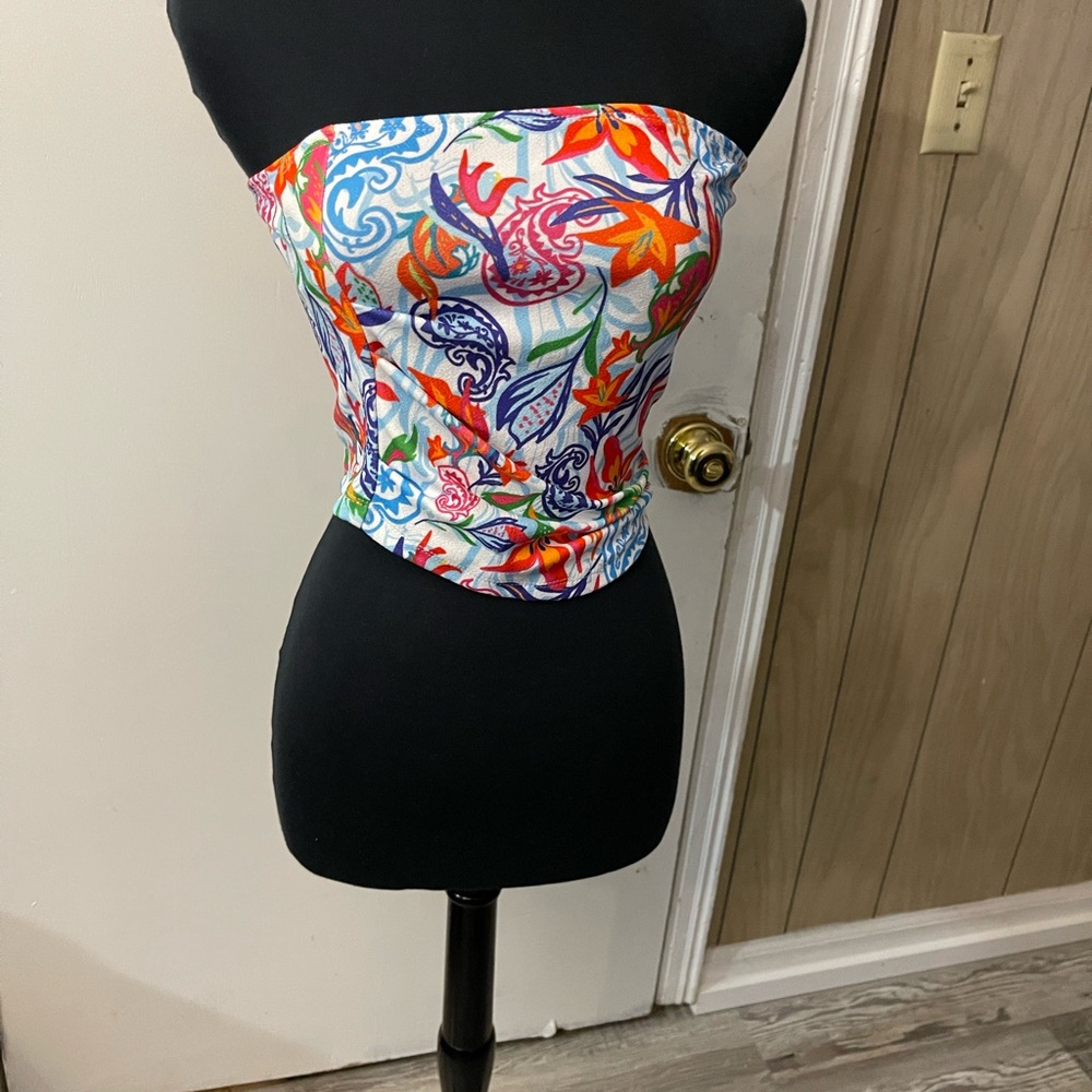 Floral Strapless Women's Top